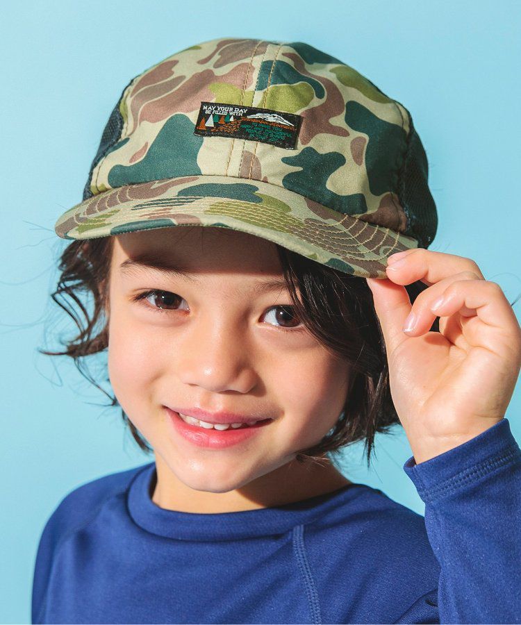 日本 BREEZE - 主角級印花網眼卡車帽-海鷗-綠卡其