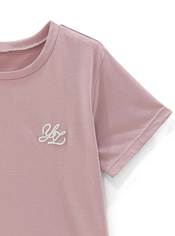 日本 GRL - LOGO刺繡百搭純棉短T-黑