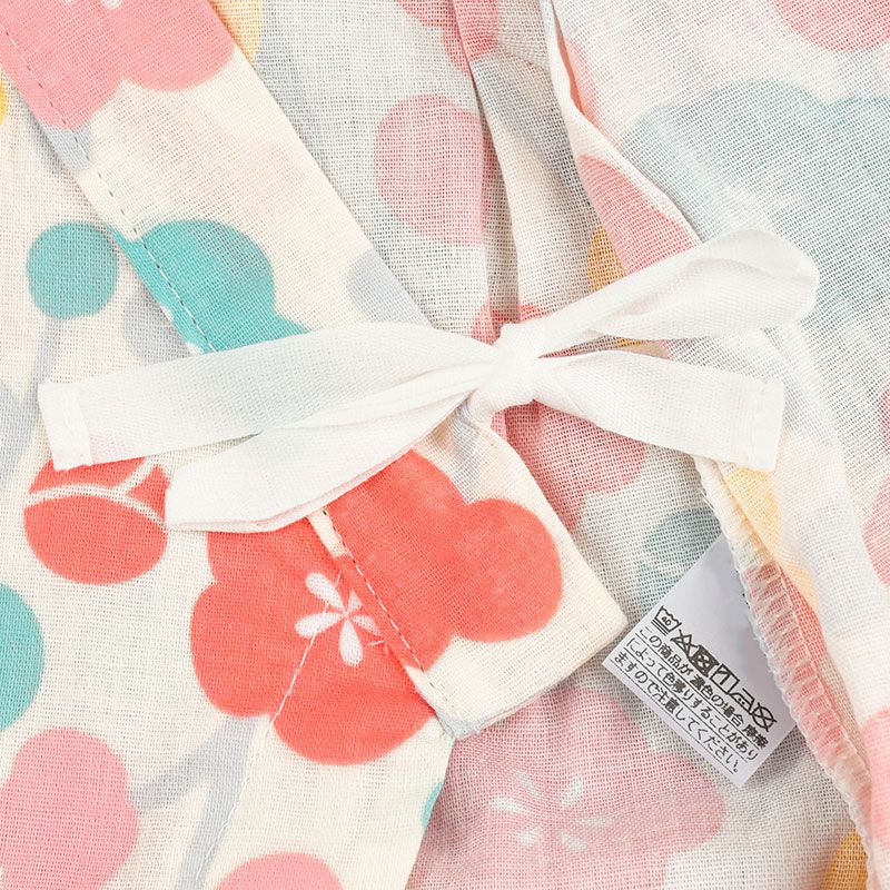 akachan honpo - 甚平包屁衣-可愛小花-米白色