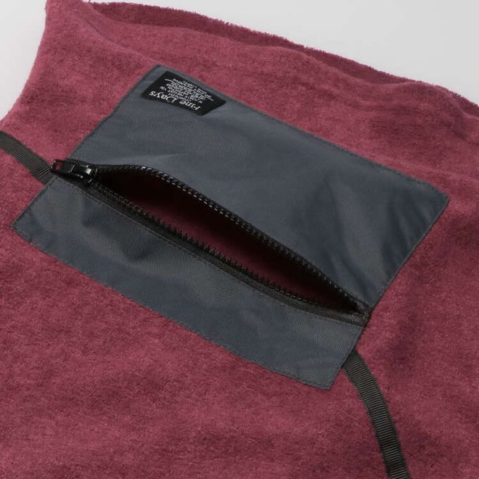 akachan honpo - 仿羔皮呢休閒上衣-酒紅色