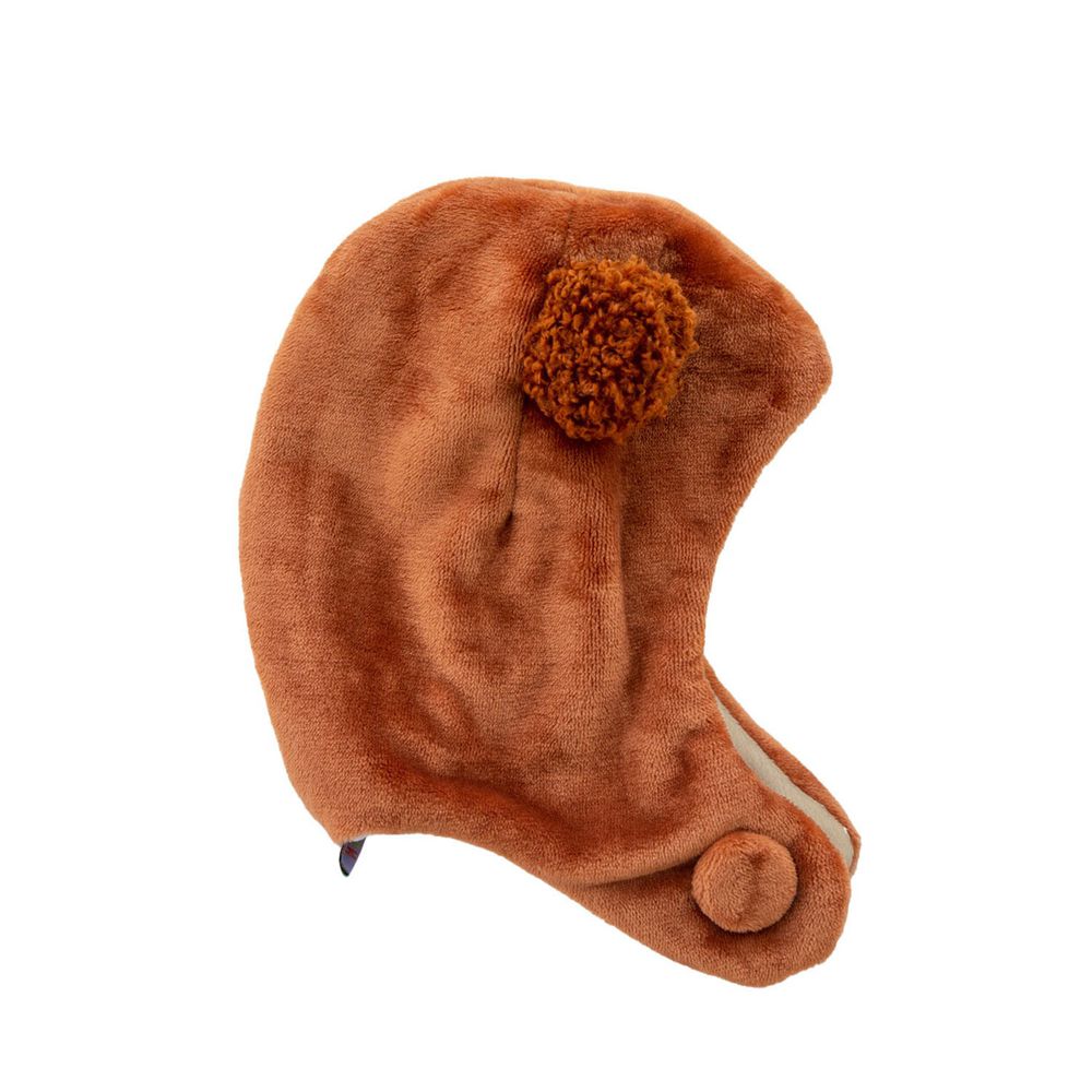 日本 BISQUE - 動物造型超柔軟保暖圍脖帽-貴賓狗-可可棕 (1.5-5y)