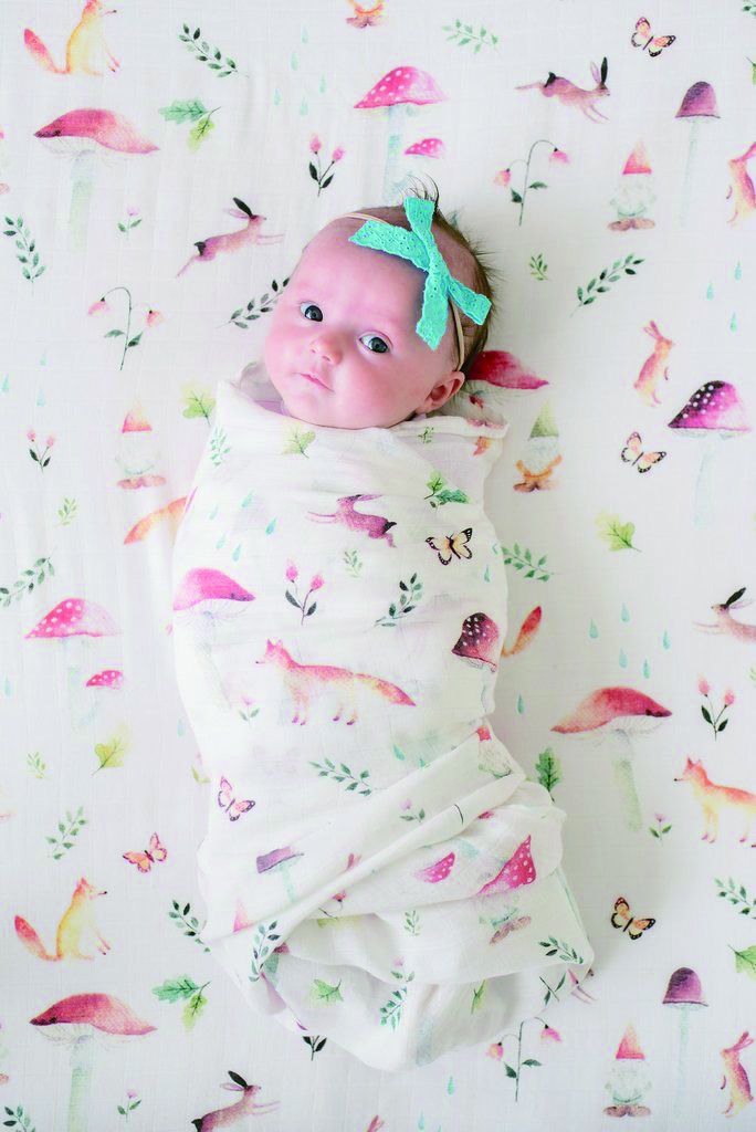 Loulou Lollipop - 竹纖維透氣包巾 - 主題款-森林小動物 (120x120cm)