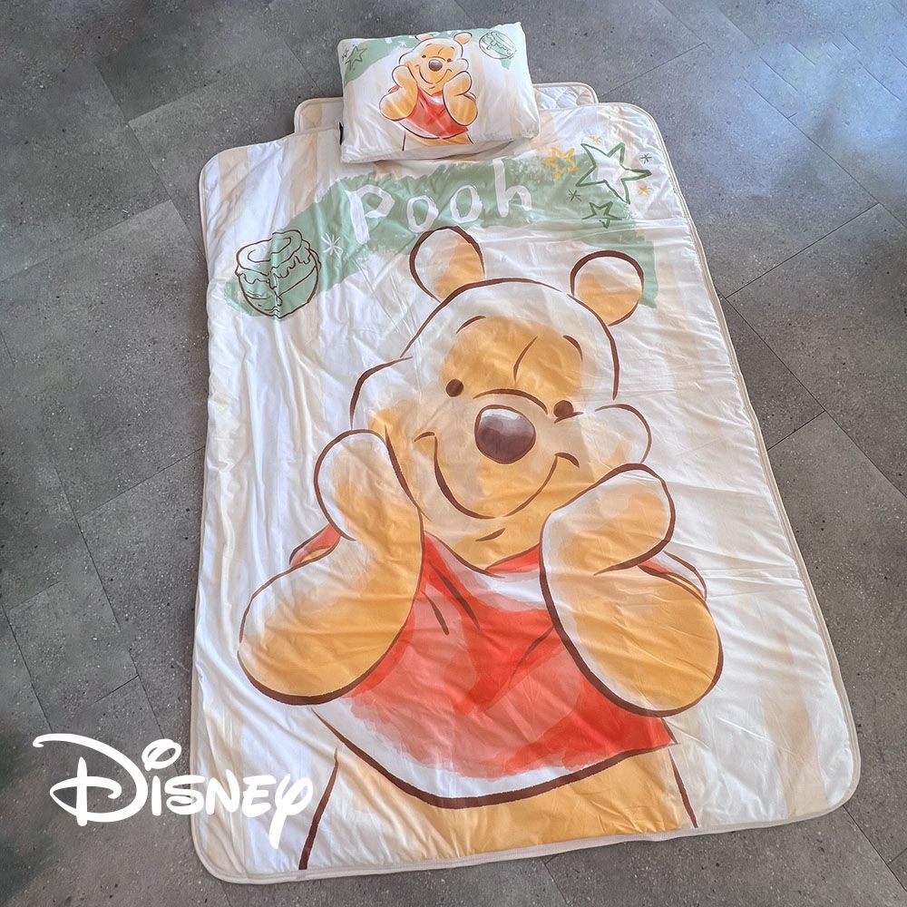 迪士尼Disney - 涼感兒童三合一睡墊-捧臉維尼winnie (枕頭+枕套*1/睡墊*1/被子*1)