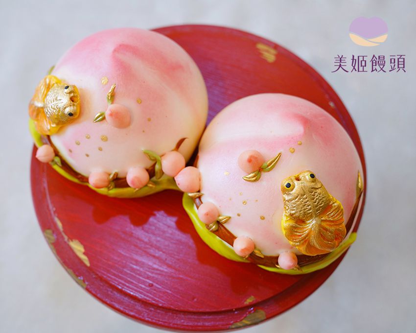 美姬饅頭 - 福壽雙全極品壽桃-2入-360g/顆