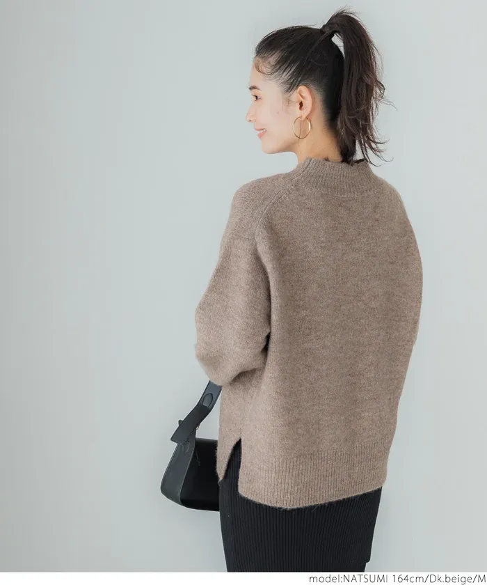 日本 COCA - ふあふあ 柔軟百搭針織毛衣-小立領-淺粉