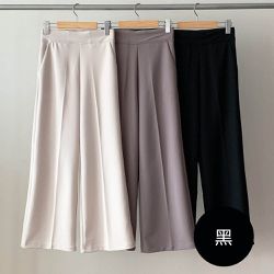 韓國女裝連線 - VETICA 韓製顯瘦小腹收收修飾寬褲-夏季ver.-黑