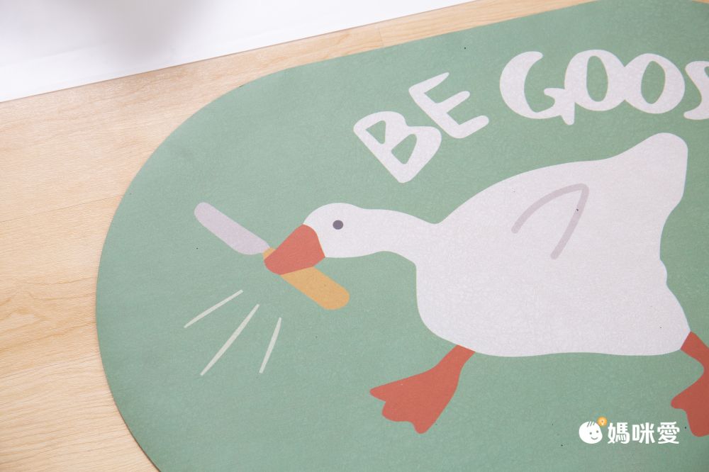 上田屋 - 連續踩踏瞬吸乾爽科技絨腳踏墊/地墊/防霉抗菌快乾好洗/柔軟彈性材質-大白鵝-綠白 (50x80x0.5cm±5%)