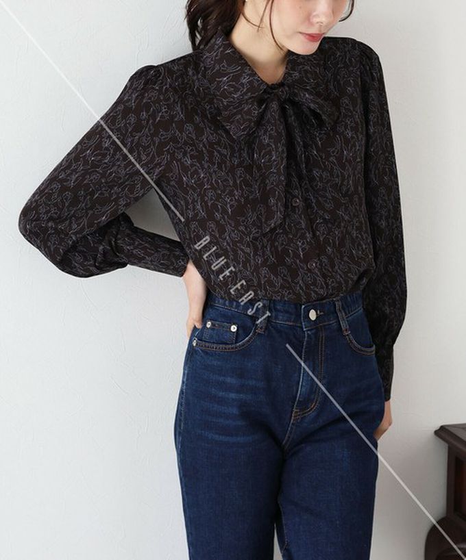 日本 BLUE EAST - 大人氣！優雅扭結雪紡長袖襯衫-白