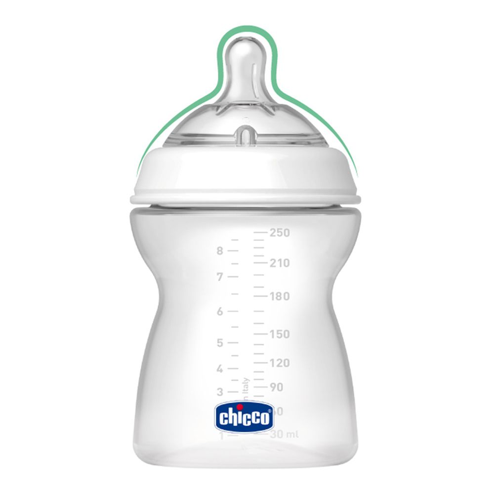 義大利 chicco - 天然母感2倍防脹PP奶瓶-(流量控制) (250ml)-一字孔