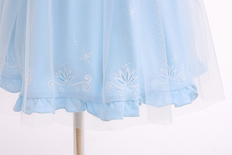 短袖造型公主裙-網紗淺藍