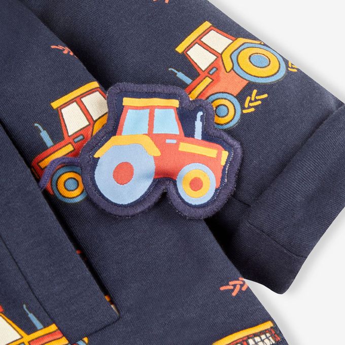 英國 JoJo Maman BeBe - 幼/兒童雙面穿100%純棉保暖連帽外套-吉普車