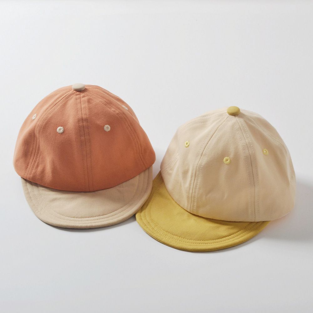 拼色鴨舌帽-橘色