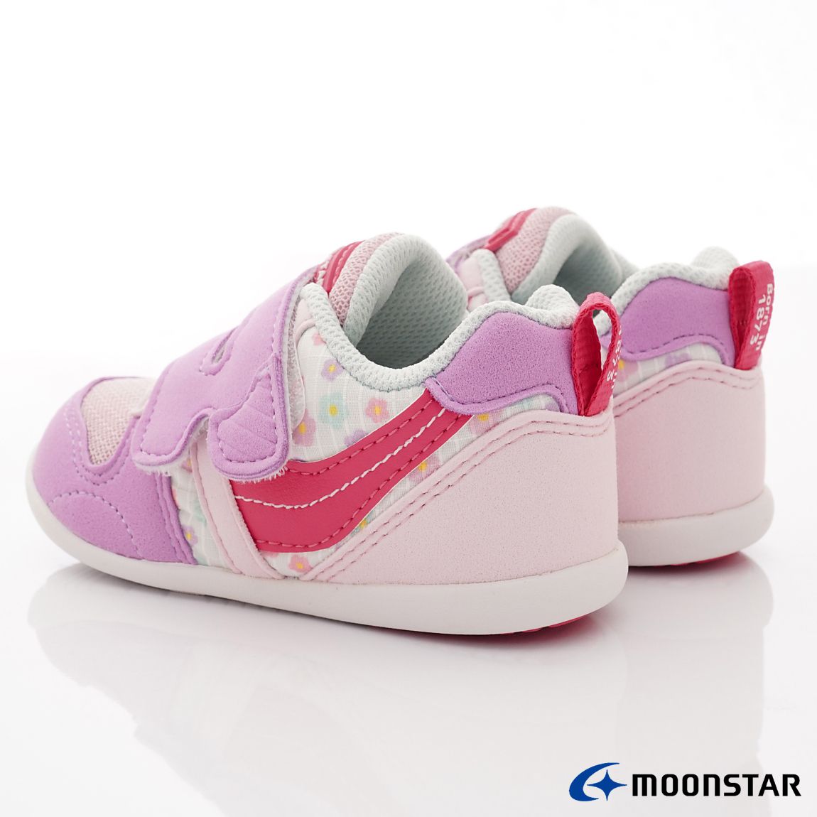 Moonstar日本月星 - HI系列寶寶學步穩健款(寶寶段)-學步鞋-粉花