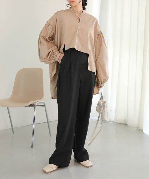 日本 Bab - 前短後長設計感綁帶上衣-簡約白