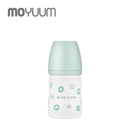 寬口矽膠玻璃奶瓶-微笑泡泡-150ml(0m+)