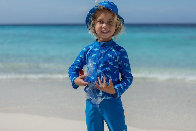 德國Playshoes - 抗UV防曬水陸兩用漁夫帽-鯊魚