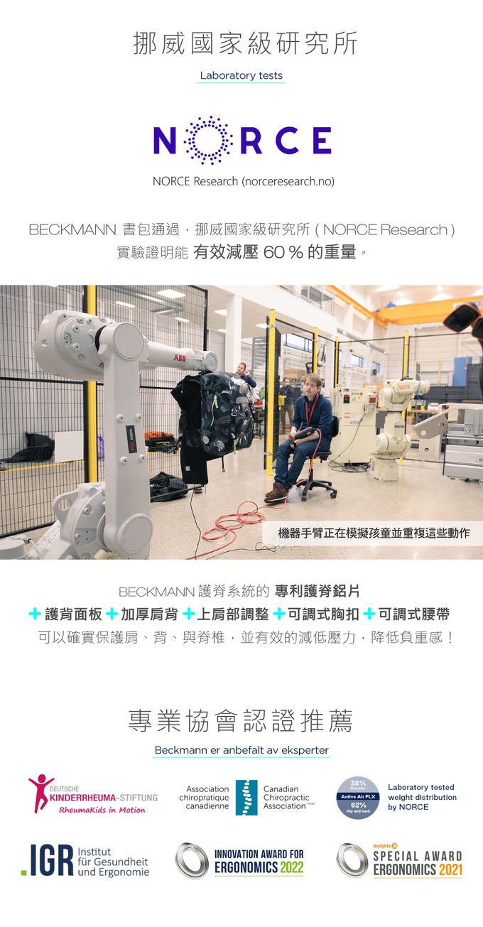 Beckmann - AIR FLX 擴充護脊書包 20~25L - 酷帥黑恐龍 2.0