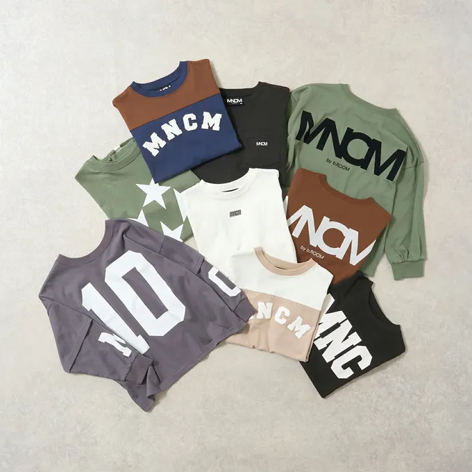 日本 b-ROOM - 正反兩穿 吸水速乾數字印花長袖上衣-咖啡