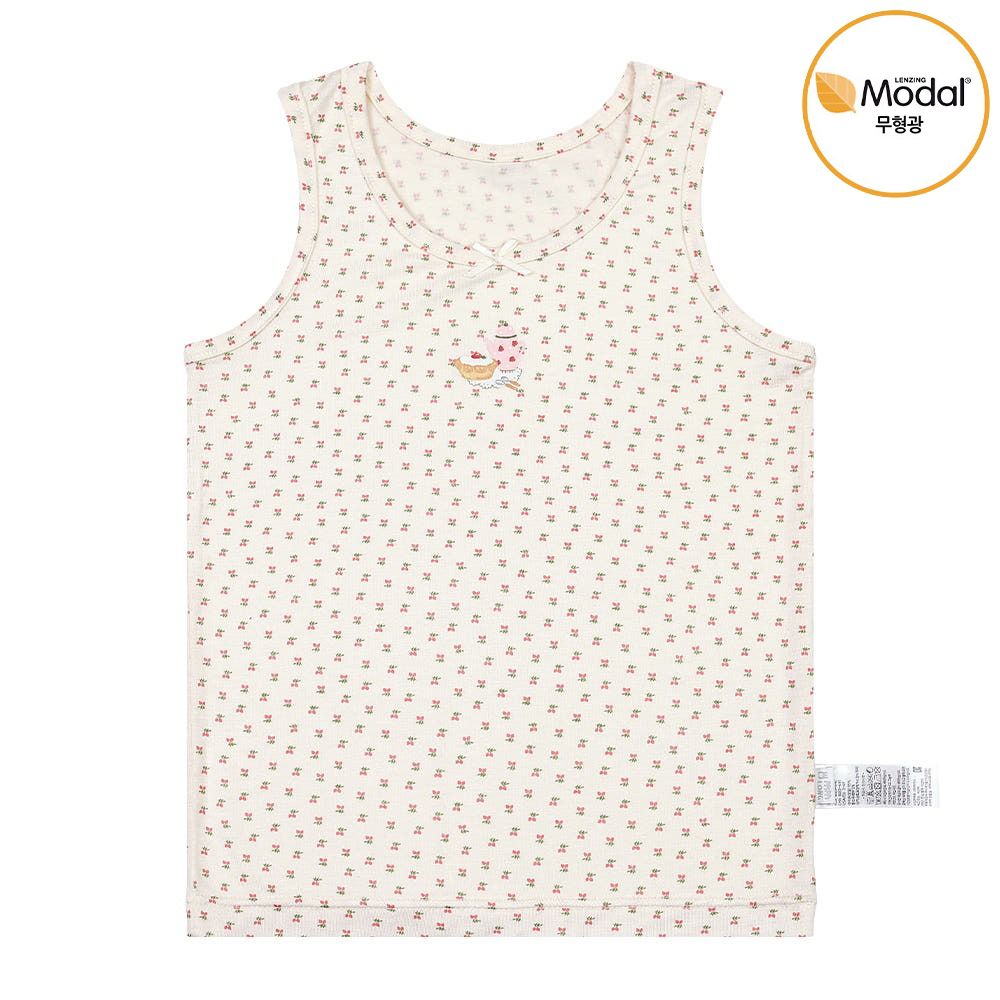 莫代爾親膚絲滑背心內衣(女寶)-小草莓下午茶-米