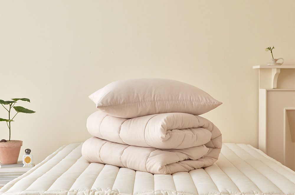 韓國 Maatila - 可水洗超細纖維桃皮感棉被-淡奶茶色