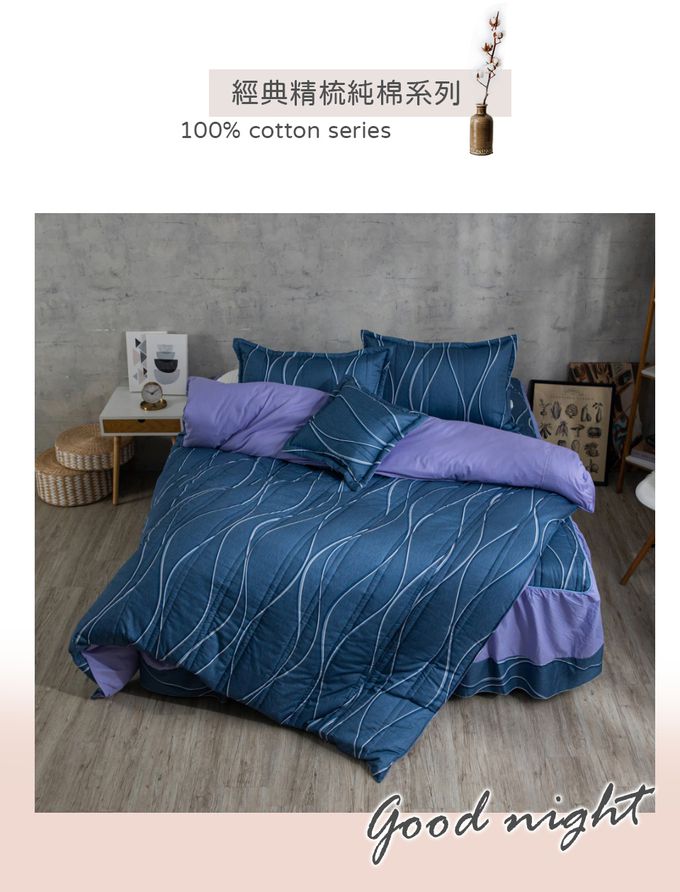 Eyah宜雅居家生活 - 台灣製五件式205織紗精梳棉鋪棉床罩兩用被-星河夢境