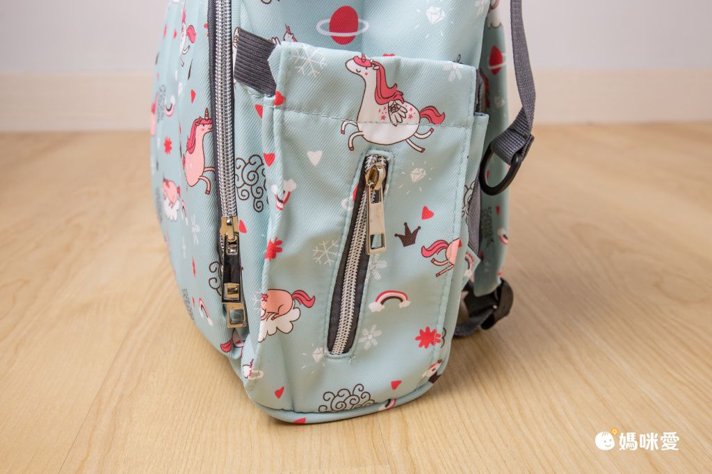 繽紛大容量媽媽包/後背包-獨角獸-淺綠色 (39x25x17cm)