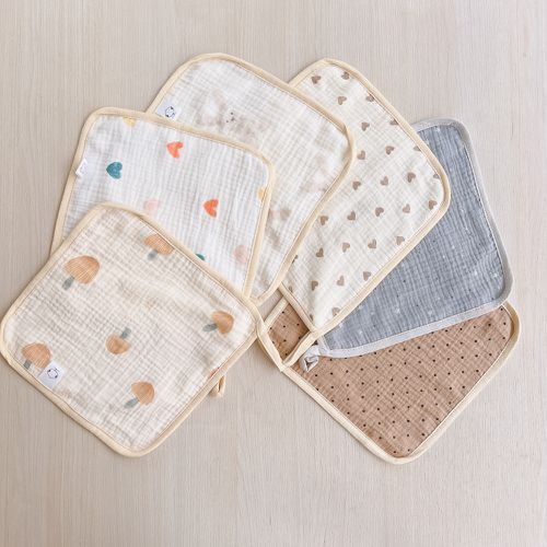 四層紗萬用紗布方巾6件組 (F碼25X25CM)