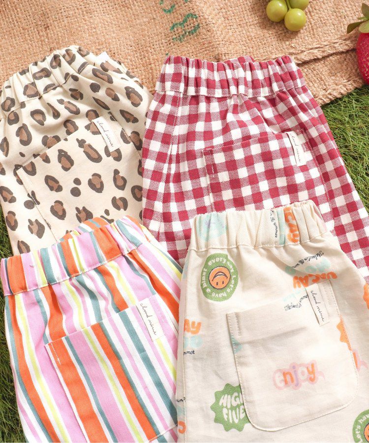 日本 apres les cours - 滿版印花夏天短褲(4分丈)-小花-水藍