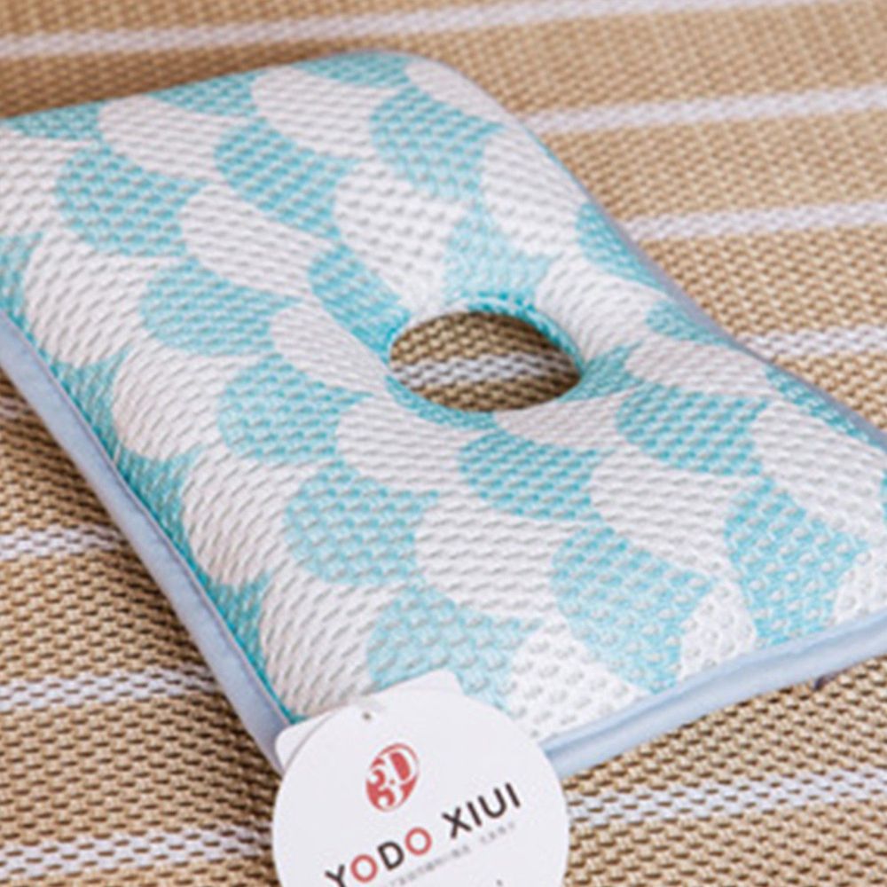 日本 YODO XIUI - 3D 透氣網眼排汗乾爽嬰童護頭/頸枕-藍色