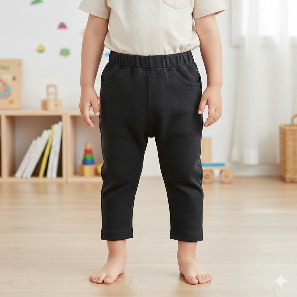 10分經典褲 刷毛內裡-一般合身款 素面-深灰色