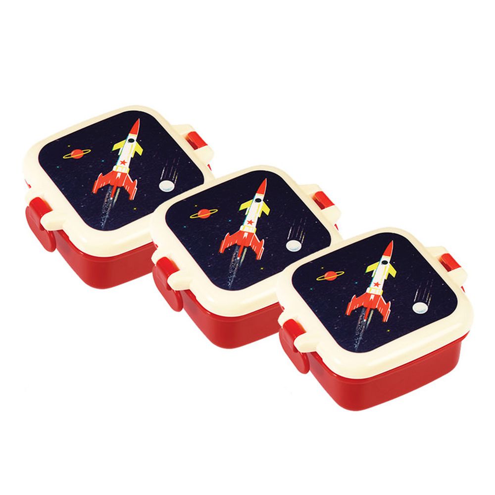 英國 Rex London - 小零食盒/奶嘴收納盒3入組-太空梭