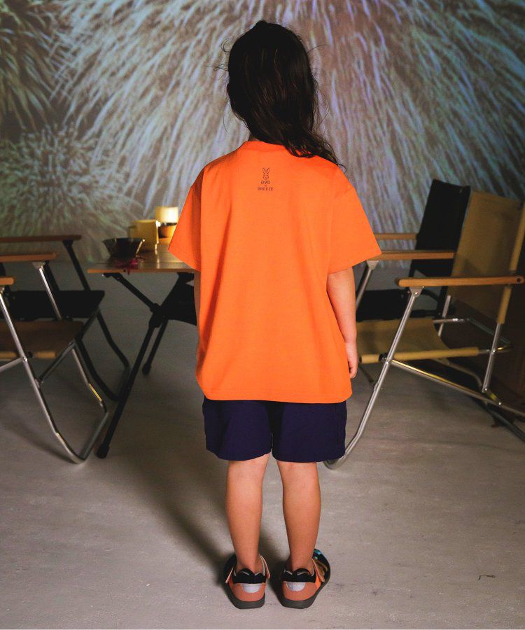 日本 BREEZE - 聯名款 夜光拉鍊大口袋短袖上衣-卡其