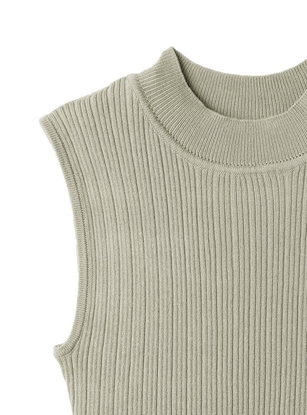日本 GRL - 針織無袖小高領羅紋背心上衣-綠
