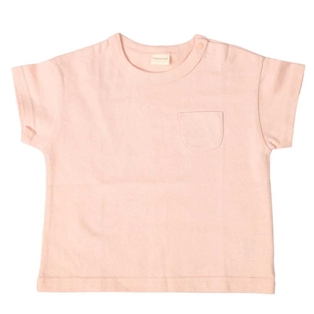 akachan honpo - 短袖經典T恤-天竺材質-粉紅色