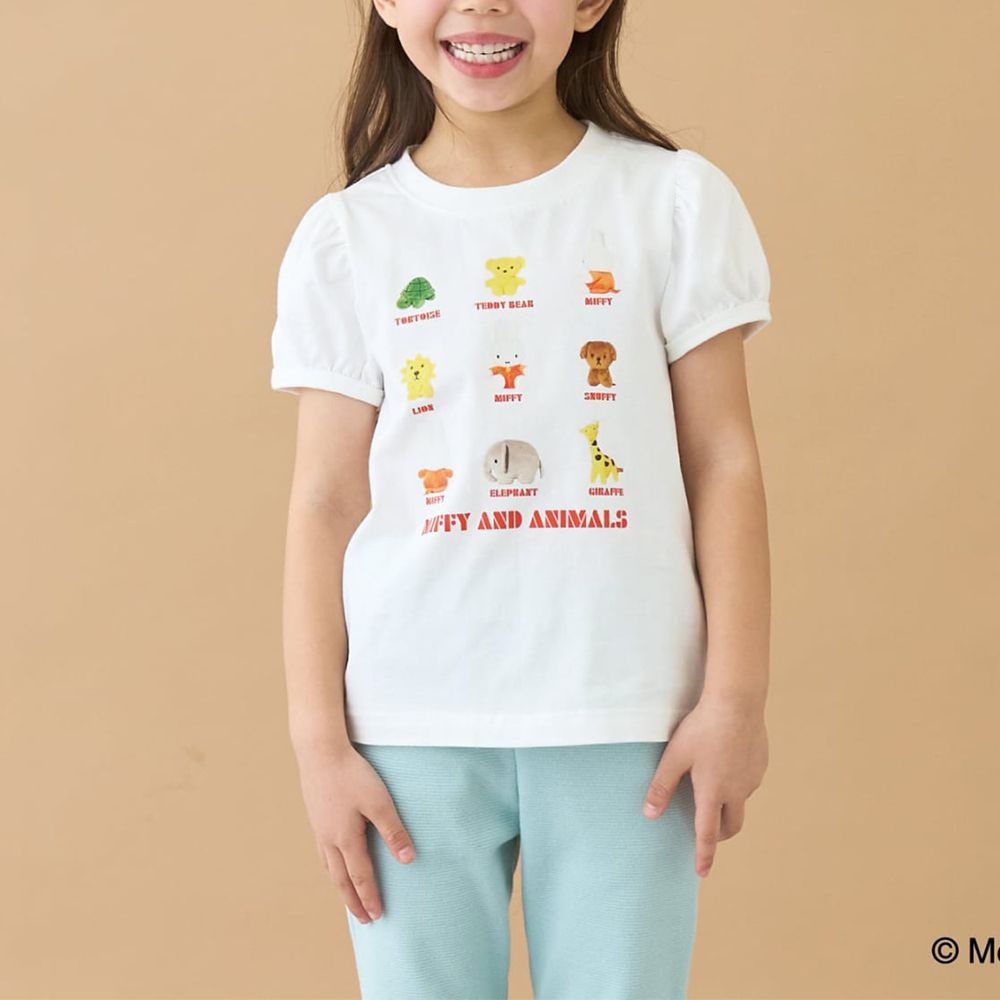 miffy聯名 速乾抗皺印花泡泡短袖上衣-白