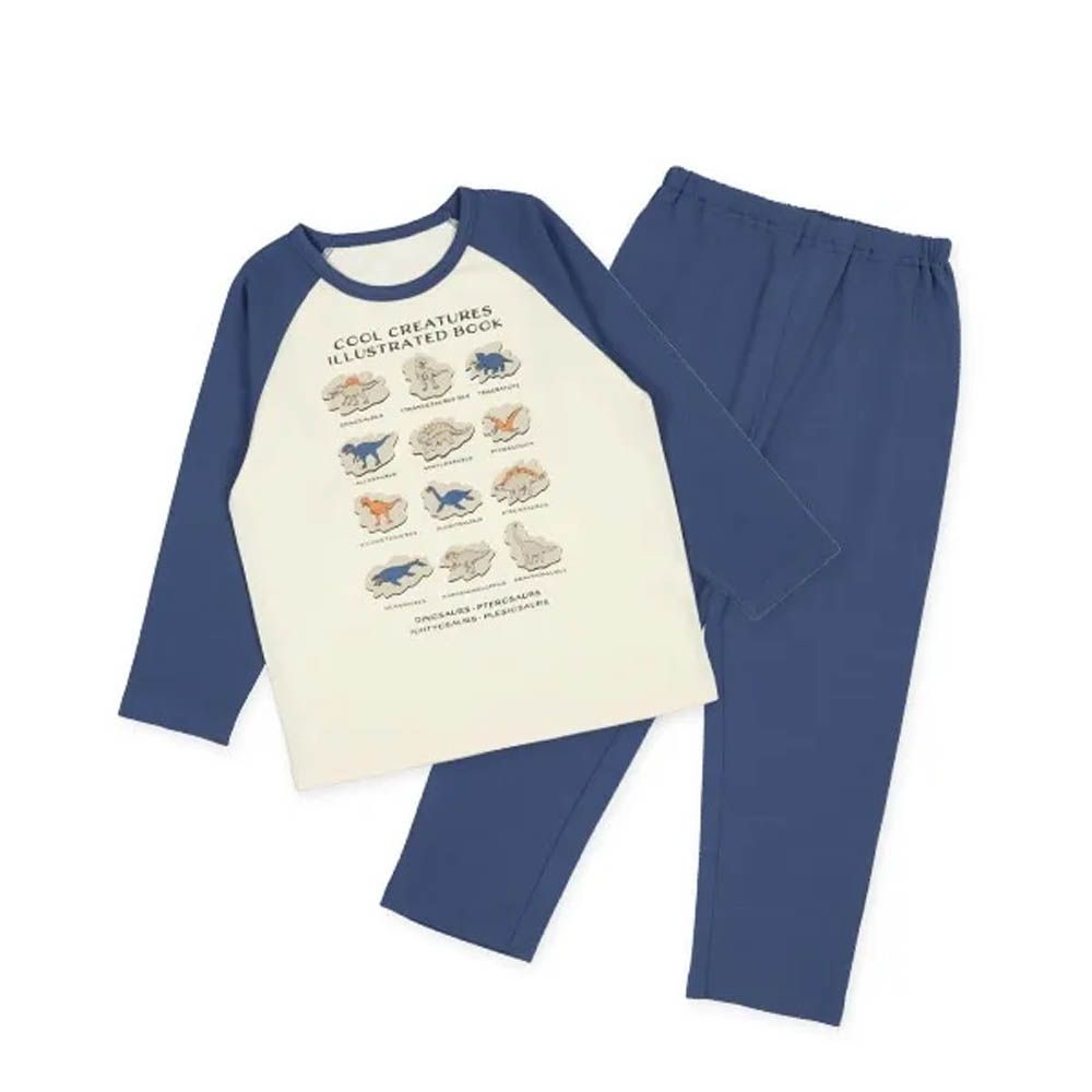 印花長袖家居服/睡衣(四季款)-恐龍圖鑑