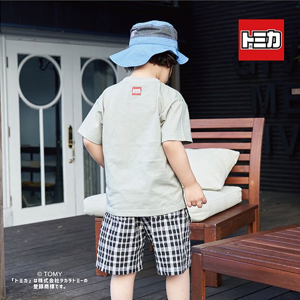 日本 b-ROOM - TOMICA聯名 印花短袖上衣-好多車車-深藍