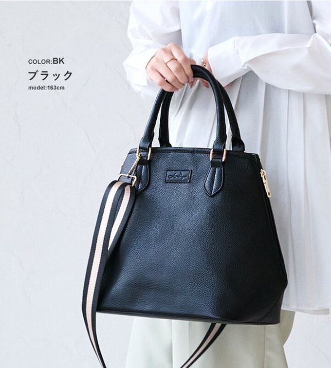 日本 LIZDAYS - 2WAY大開口優雅皮革感手提/側背包-焦糖橘 (42x28cm)