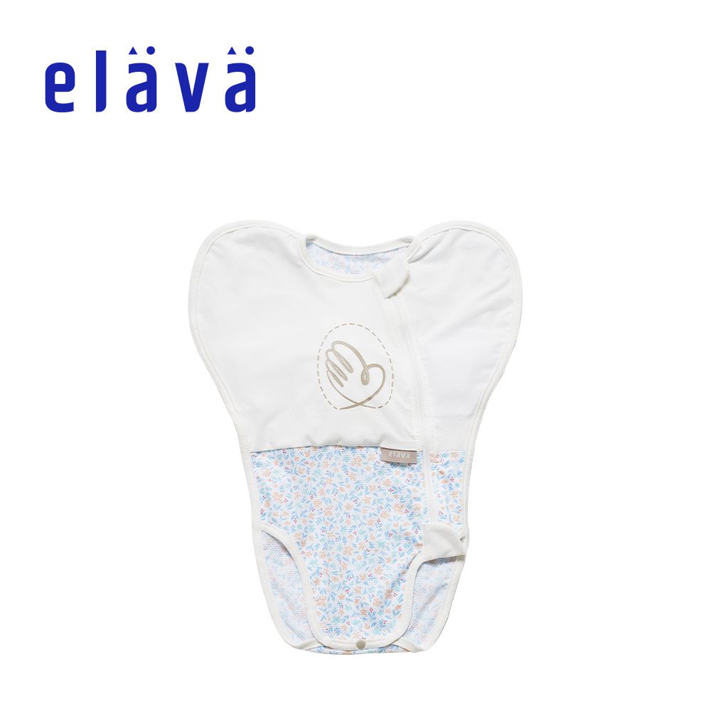 Elava - 韓國 嬰兒包屁式安撫包巾(附舒眠墊)-沁涼款-小花蕾