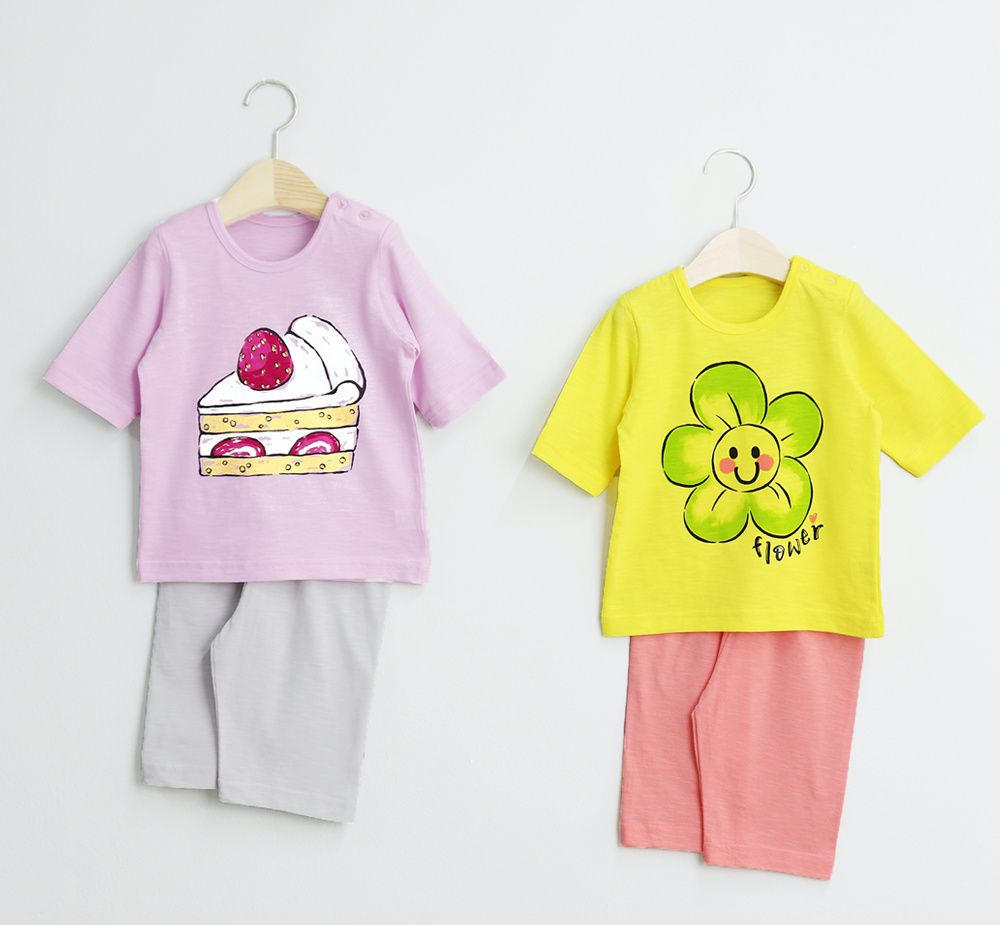 韓國 Mellisse - 韓製莫代爾涼感7分袖家居服-草莓蛋糕