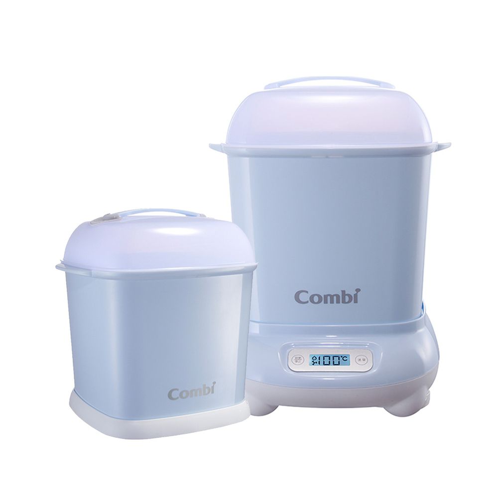 日本 Combi - Pro 360高效消毒烘乾鍋-1 + 1 實用組-靜謐藍-高效烘乾消毒鍋+奶瓶保管箱