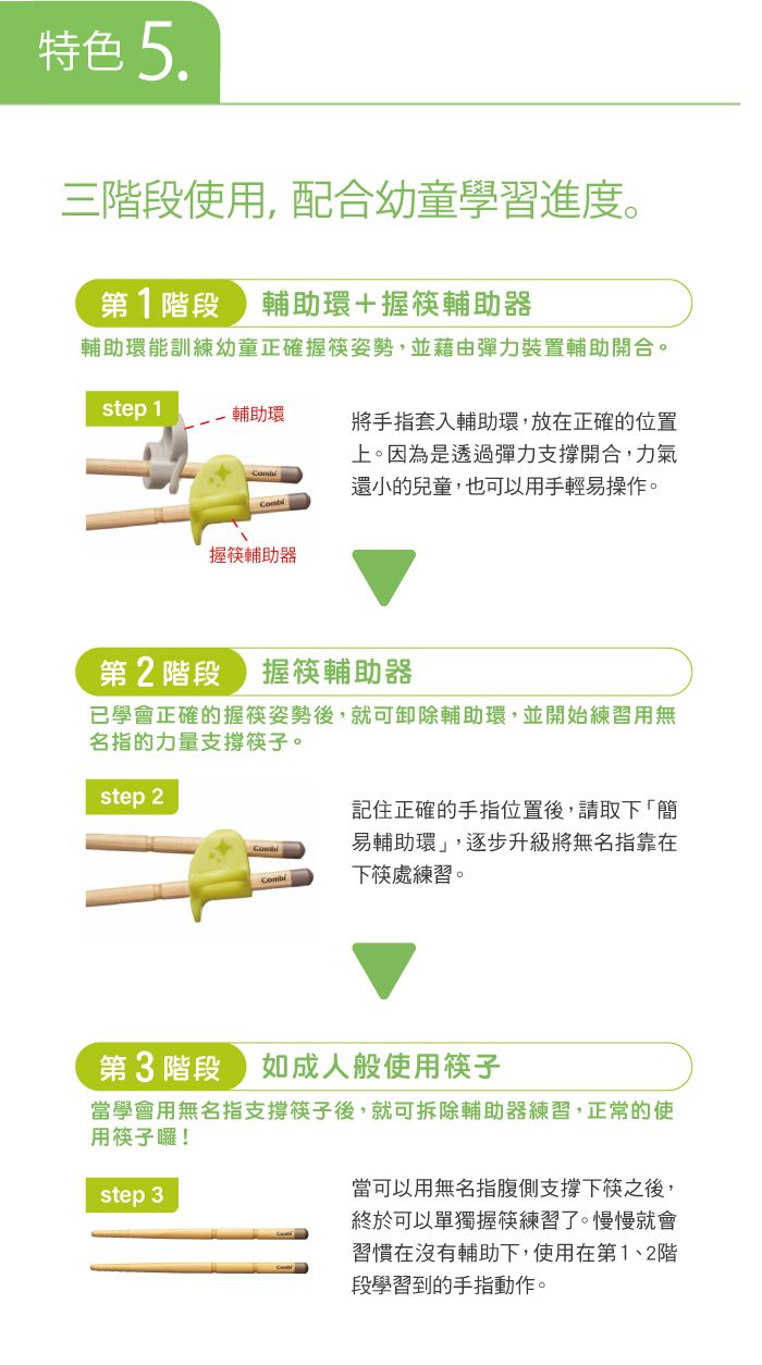 日本 Combi - 木製三階段彈力學習筷-右手附盒-綿羊白-日本製