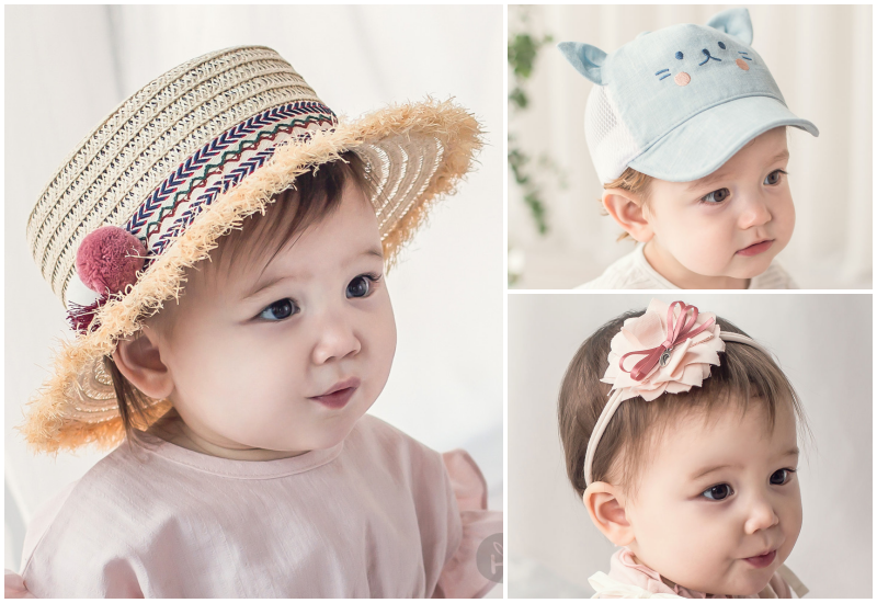 韓國 Happy Prince - 小花緞帶裝飾波浪草帽