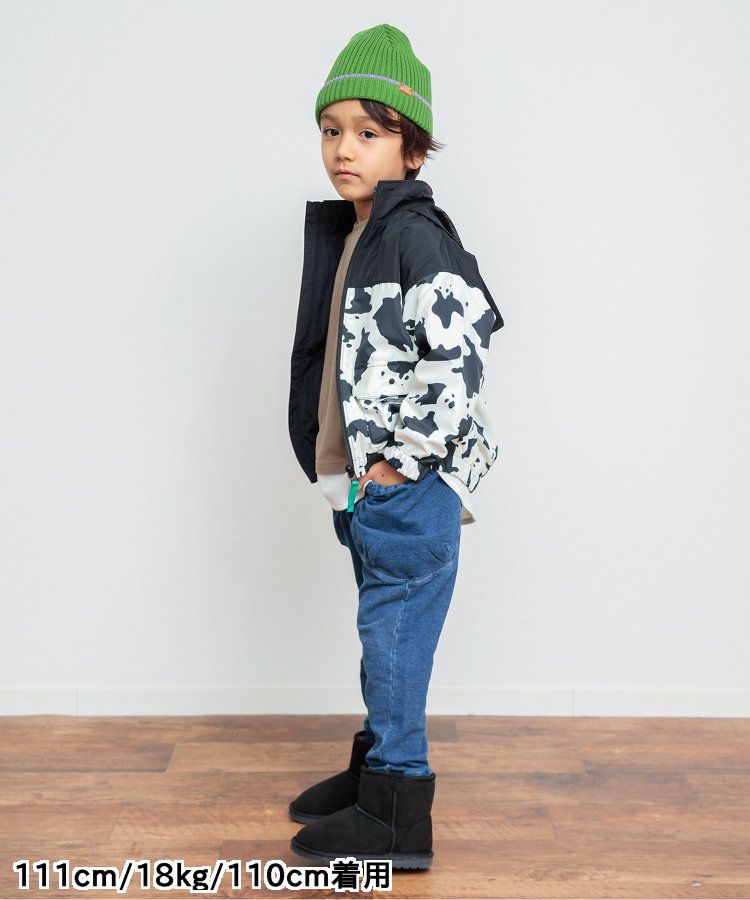 日本 BREEZE - 潑水加工 繽紛連帽防風外套-萊姆