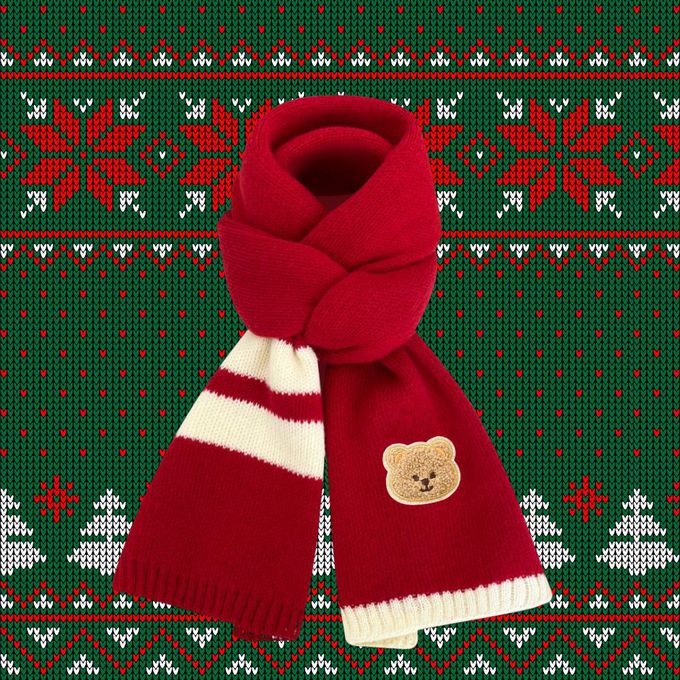 紅色圍巾 保暖圍巾