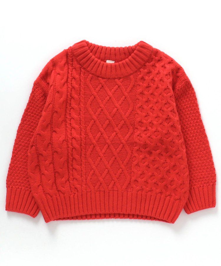 日本 apres les cours - 耀眼色麻花針織上衣(可機洗)-芥末黃