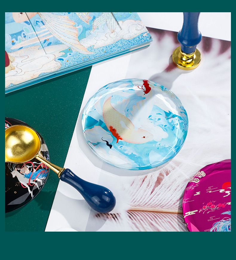 火漆章冷卻水晶墊板-繁星墜落 (8.5x8.5cm)