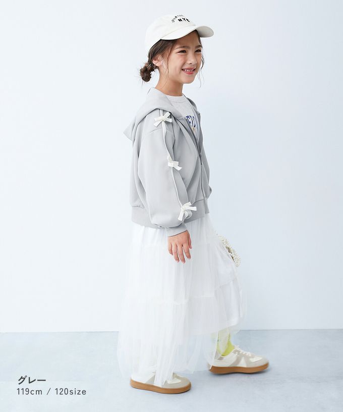 日本 devirock - 甜美蝴蝶結落肩連帽外套-粉紅