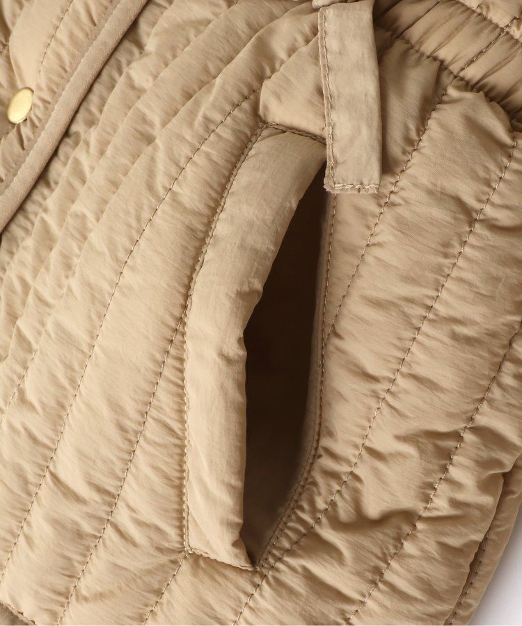 日本 apres les cours - 絎縫束腰氣質金釦雙面穿外套-花朵x淺卡其