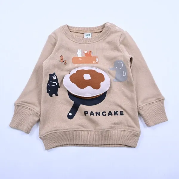 日本 Baby Room - 裏毛立體翻翻樂長袖上衣-森林露營-濃綠